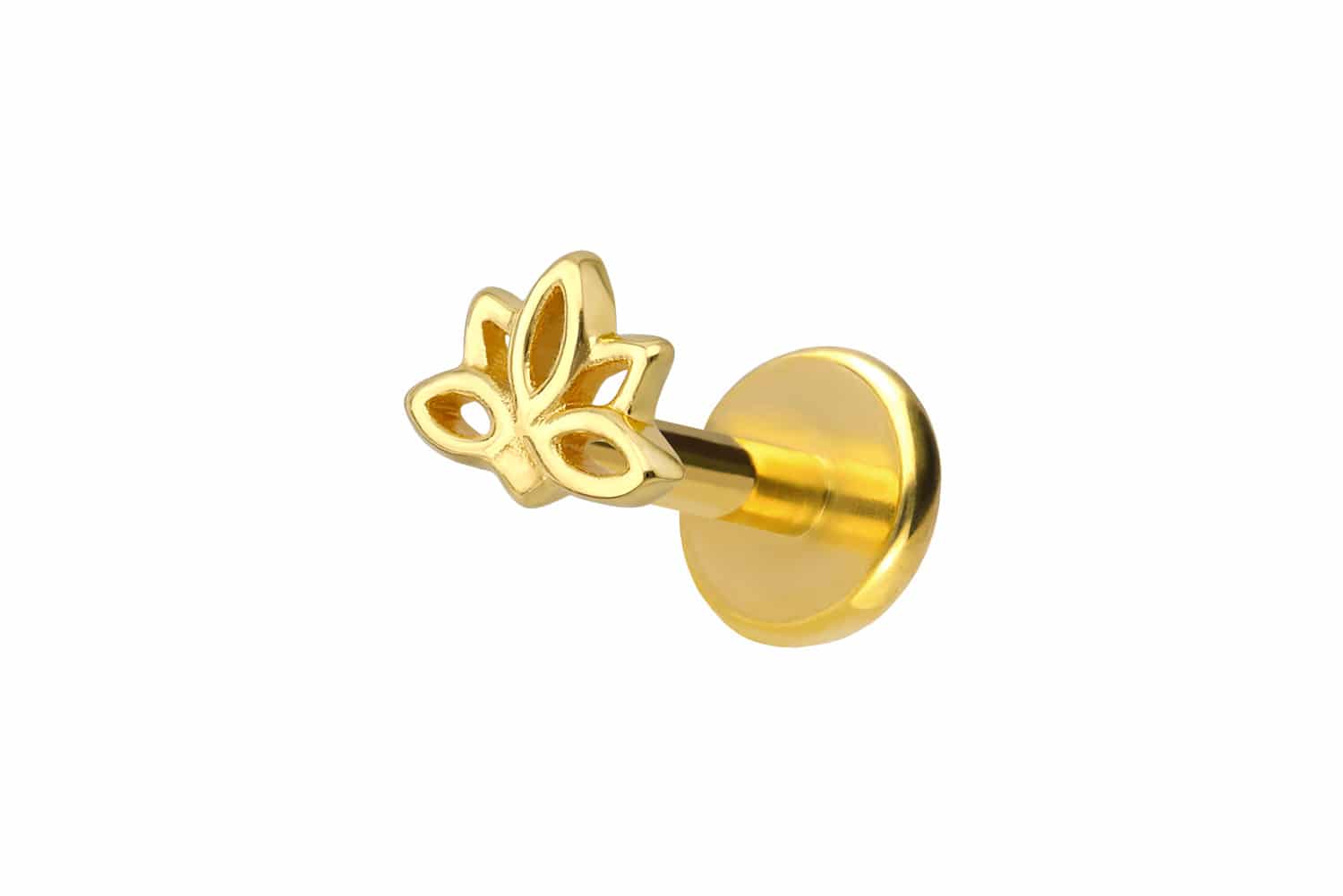 Titan Labret Piercing mit Innengewinde + 925er Silber Aufsatz LOTUSBLÜTE